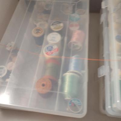 Collection of Thread and Seven Organizer Boxes