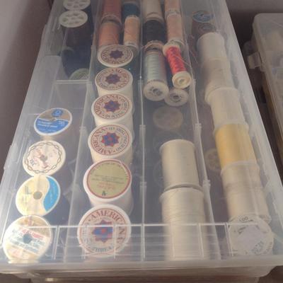 Collection of Thread and Seven Organizer Boxes