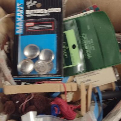 Box of Assorted Crafting Supplies