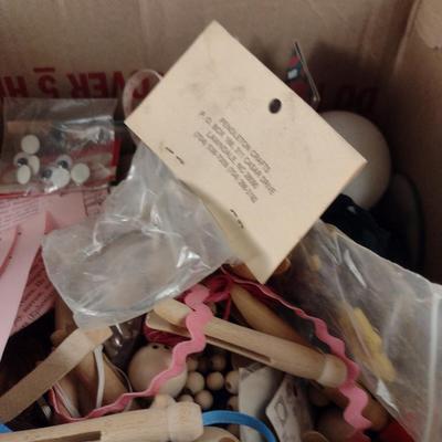 Box of Assorted Crafting Supplies