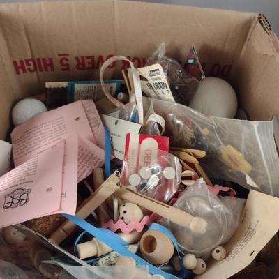 Box of Assorted Crafting Supplies