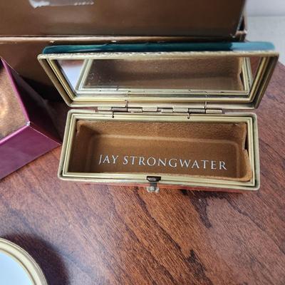 Lot of 3 Jay Strongwater Compact Mirrors & Lipstick wMirror case
