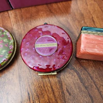 Lot of 3 Jay Strongwater Compact Mirrors & Lipstick wMirror case