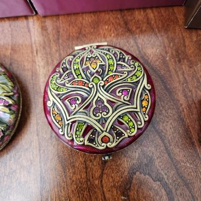 Lot of 3 Jay Strongwater Compact Mirrors & Lipstick wMirror case