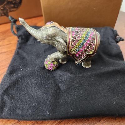 Jay Strongwater Baby Elephant Pill Trinket Holder Box