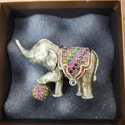 Jay Strongwater Baby Elephant Pill Trinket Holder Box