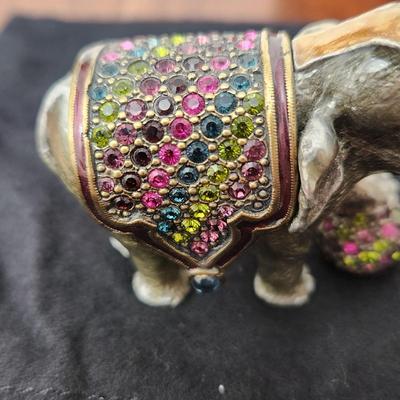 Jay Strongwater Baby Elephant Pill Trinket Holder Box