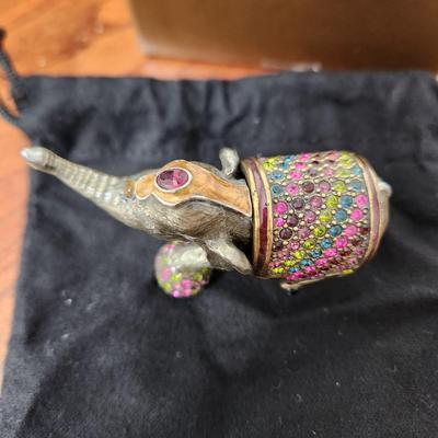 Jay Strongwater Baby Elephant Pill Trinket Holder Box
