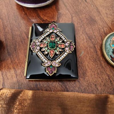Lot of 6 Jay Strongwater Designs Small Picture Frames , Pill Trinket box, Tiny Mirror,