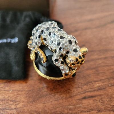 Jay Strongwater Leopard Pill Trinket Holder