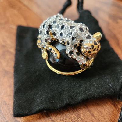 Jay Strongwater Leopard Pill Trinket Holder