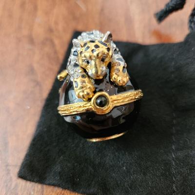 Jay Strongwater Leopard Pill Trinket Holder