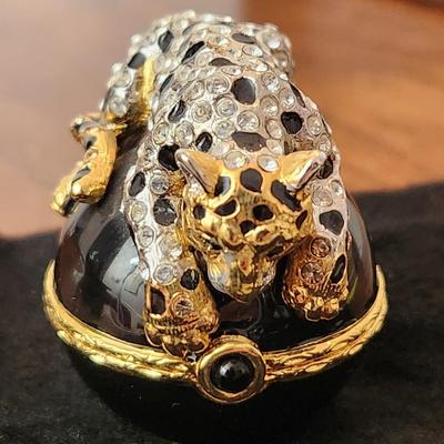 Jay Strongwater Leopard Pill Trinket Holder