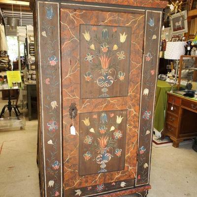 300 year old hand painted German/French armoire 