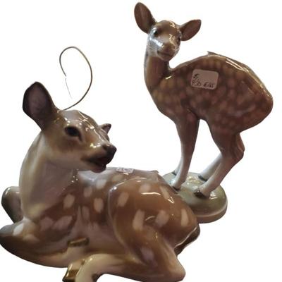 Royal Copenhagen deer figurines