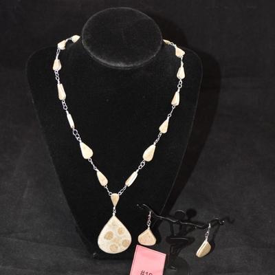 925 Sterling Wrapped Chrysanthemum Coral Necklace and Earrings 20