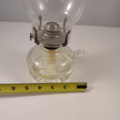 Clear Glass Oil Lamp with Hurricane Shade