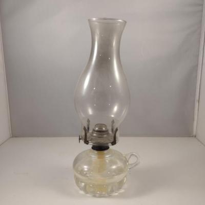 Clear Glass Oil Lamp with Hurricane Shade