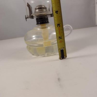 Clear Glass Oil Lamp with Hurricane Shade