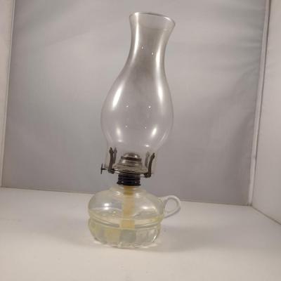Clear Glass Oil Lamp with Hurricane Shade