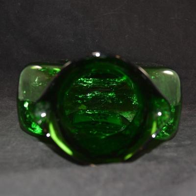 Green BLENCO Glass 'The Community Foundation' Bud Vase 8"x6.5"x3"