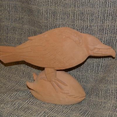 Pacific Northwest ‘Raven and the Whale’ Wood Carving 19”x12”