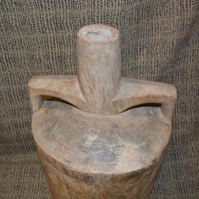 Antique Rare Anatolian Turkish Hand Carved Water Jug 19”x10”x10”