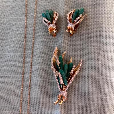 Gold with Jade Colored Stones, incl 10K & 14K (K-BB)