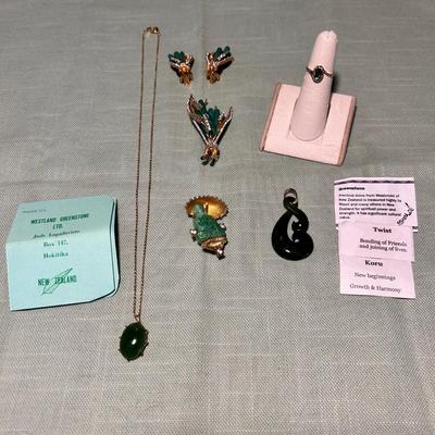 Gold with Jade Colored Stones, incl 10K & 14K (K-BB)