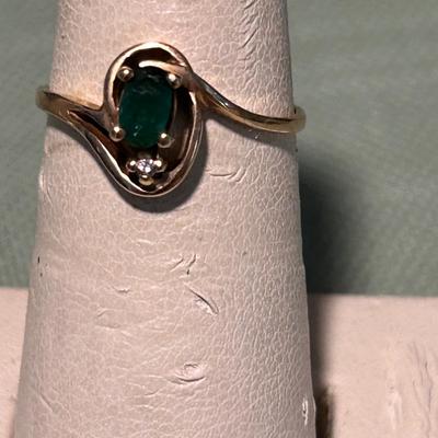 Gold with Jade Colored Stones, incl 10K & 14K (K-BB)