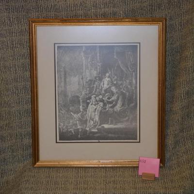 Framed & Matted Reproduction Entitled “Christ and Pontius Pilate” No. 52