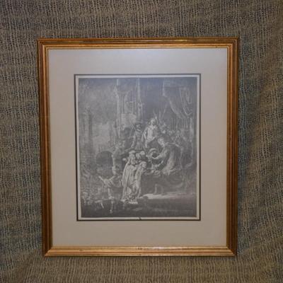Framed & Matted Reproduction Entitled “Christ and Pontius Pilate” No. 52
