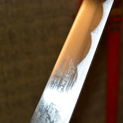 Red Dragon Japanese Style Samurai Sword & Matching Sheath 40.5”