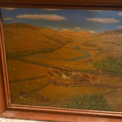 Frames Oil on Canvas "A Golden Afternoon in Kelley Corners in the Catskills", Signed David Bowerman