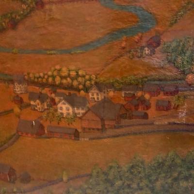 Frames Oil on Canvas "A Golden Afternoon in Kelley Corners in the Catskills", Signed David Bowerman