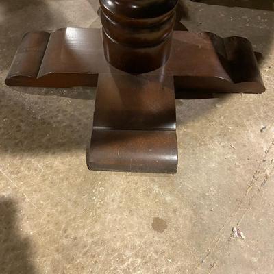 Vintage Round Game Table with Four Captains Chairs