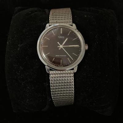 Timex vintage mens mechanical wind 36mm stainless steel /burgundy dial