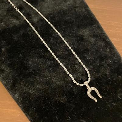 Lucky .925 Horseshoe Pendant with 14”-16” chain