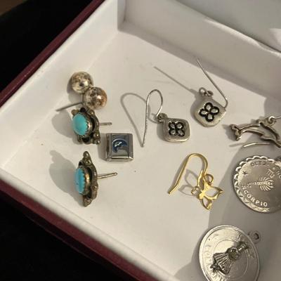 Mixed Silver Earrings and Jewelry Lot with Sterling