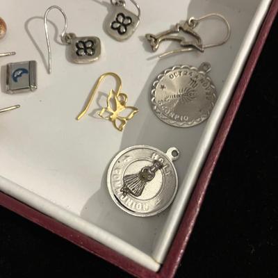 Mixed Silver Earrings and Jewelry Lot with Sterling