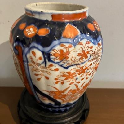 PAIR of Antique Late 19th Century Japanese Imari Porcelain Vases 5” H