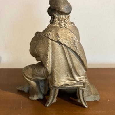 Vintage Shakespeare Figural Faux Bronze Antique Clock Statue 6.5”