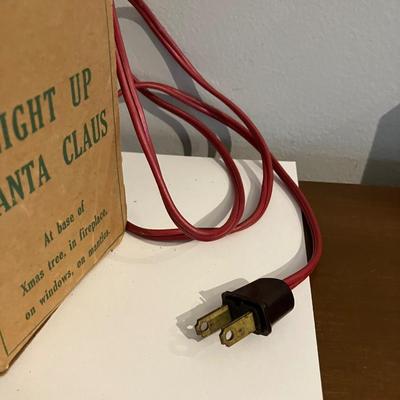 Vintage Plastic Christmas Santa Light 4.5”h with Box