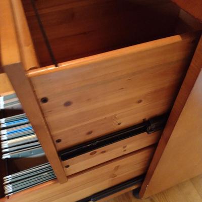 Wood Finish Two Drawer Filing Cabinet