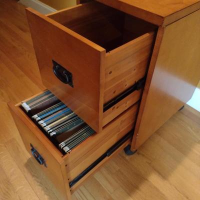 Wood Finish Two Drawer Filing Cabinet