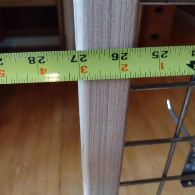 Wood and Wire Display Rack with Hooks