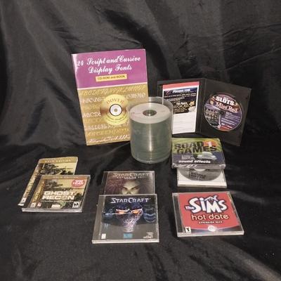 COMPUTER GAMES-BLANK CD'S AND SCRIPT/CURSIVE FONTS BOOKLET