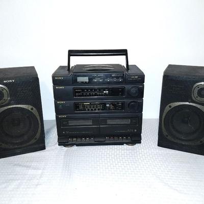 SONY CD RADIO CASSETTE-CORDER WITH DETACHABLE SPEAKERS AND REMOTE