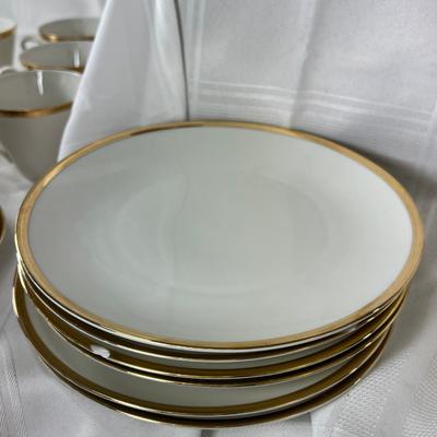 Bavarian white china with a gold rim