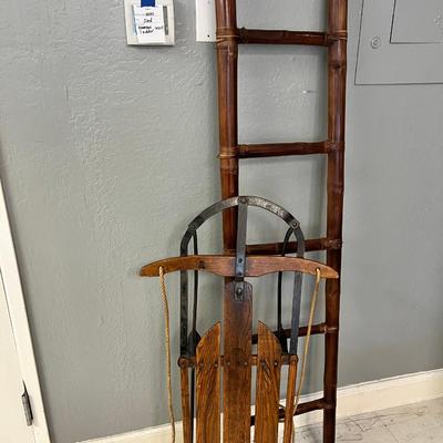 Bamboo Ladder and Antique sled